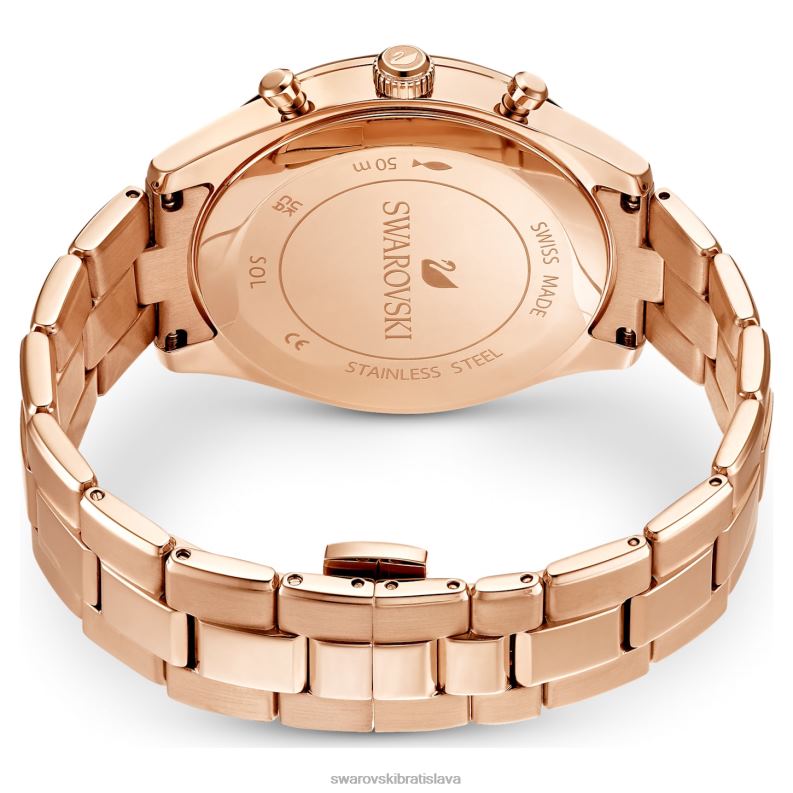 športové hodinky octea lux švajčiarsky kovový náramok, čierny, povrchová úprava ružové zlato B8ZNT1175 Swarovski príslušenstvo