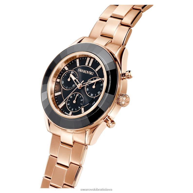 športové hodinky octea lux švajčiarsky kovový náramok, čierny, povrchová úprava ružové zlato B8ZNT1175 Swarovski príslušenstvo