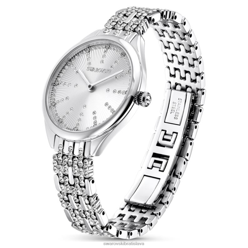 prilákať hodinky swis made, pave, kovový náramok, strieborný tón, nerez B8ZNT1224 Swarovski príslušenstvo