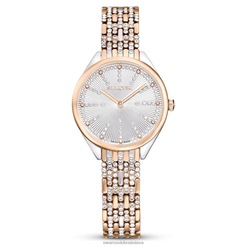 prilákať hodinky swiss made, pave, kovový náramok, tón ružového zlata, povrchová úprava zmiešaný kov B8ZNT1182 Swarovski príslušenstvo