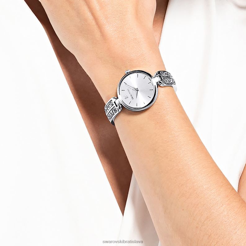 rockové hodinky snov švajčiarska výroba, kovový náramok, strieborný tón, nehrdzavejúca oceľ B8ZNT1236 Swarovski príslušenstvo
