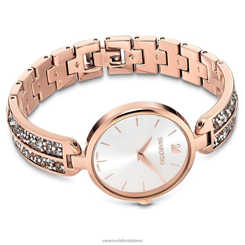 rockové hodinky snov švajčiarska výroba, kovový náramok, tón ružového zlata, povrchová úprava v tóne ružového zlata B8ZNT1171 Swarovski príslušenstvo