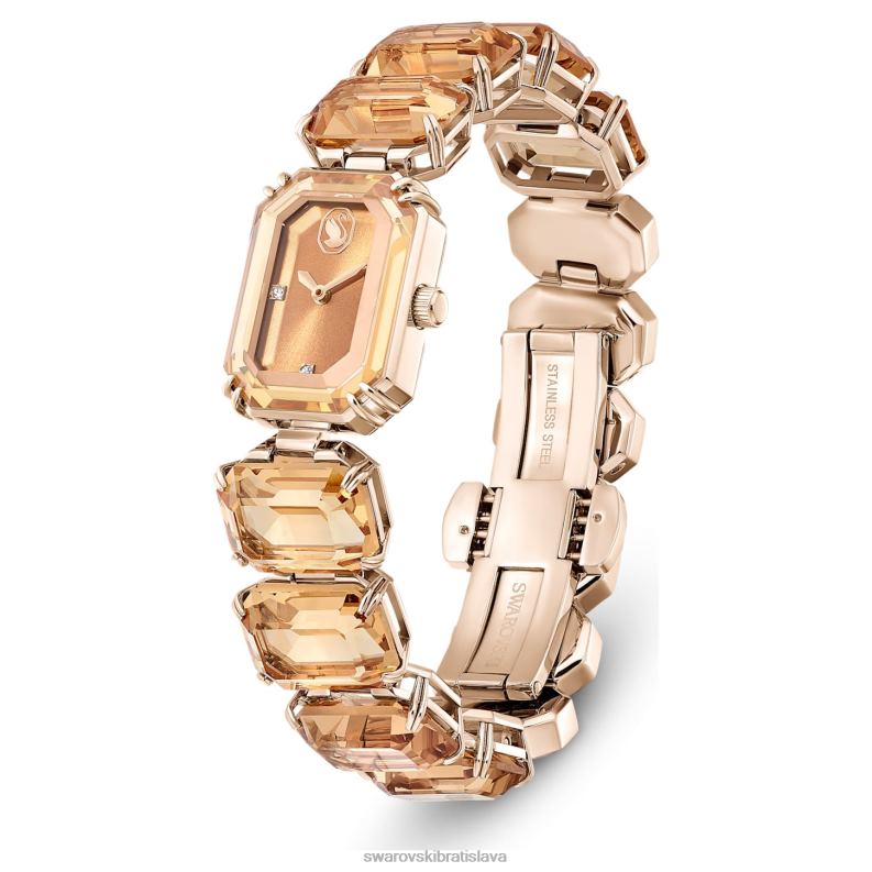 sledovať osemhranný náramok, hnedá, povrchová úprava šampanské zlato B8ZNT1141 Swarovski príslušenstvo