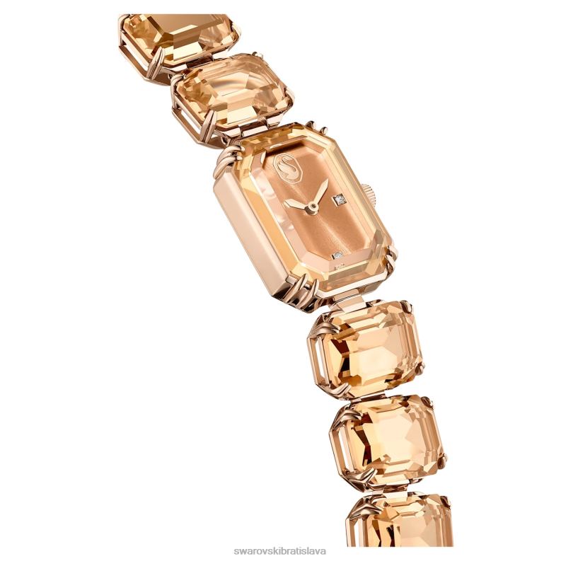 sledovať osemhranný náramok, hnedá, povrchová úprava šampanské zlato B8ZNT1141 Swarovski príslušenstvo