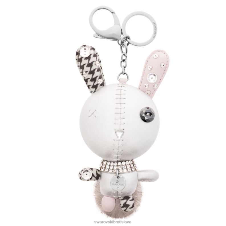 kúzlo na tašku mathilde králik, sivý, nerez B8ZNT1428 Swarovski príslušenstvo