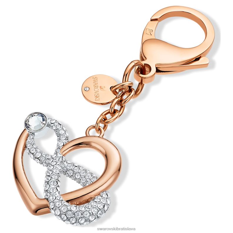 nekonečné kúzlo tašky nekonečno a srdce, biela, povrchová úprava zmiešaný kov B8ZNT1429 Swarovski príslušenstvo