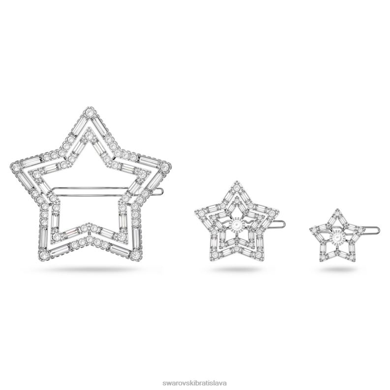 sponka do vlasov hviezda, biela, rhodiovaná B8ZNT1468 Swarovski príslušenstvo