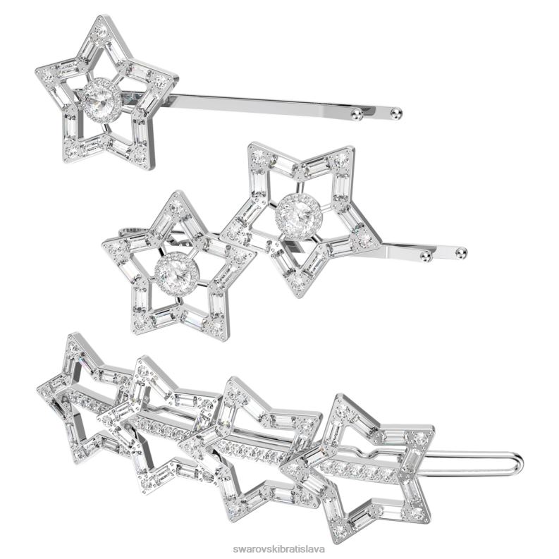sponka do vlasov zmiešané rezy, hviezdicové, biele, rhodiované B8ZNT1470 Swarovski príslušenstvo