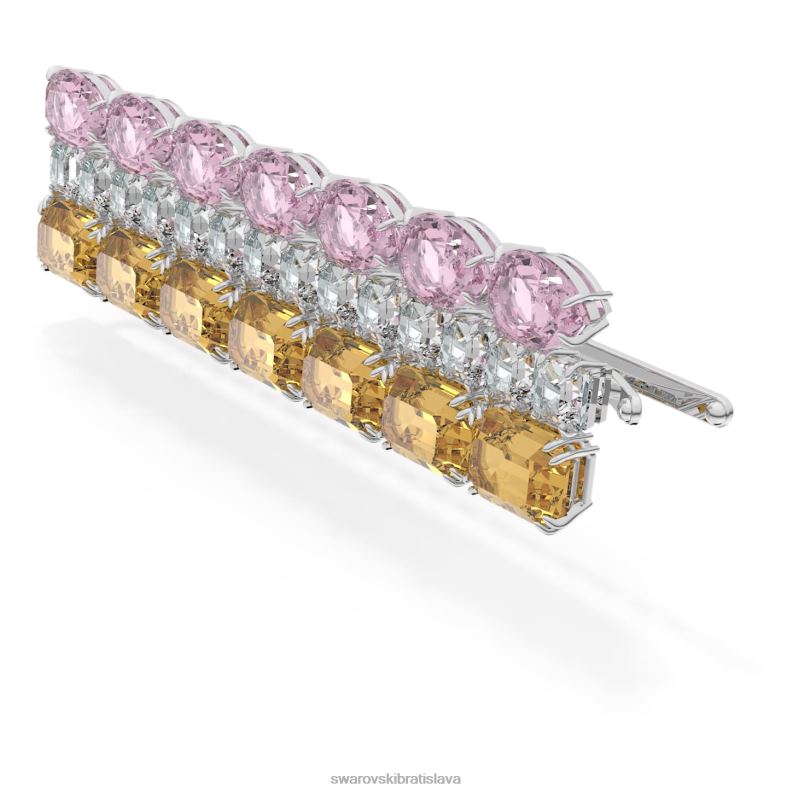 sponka do vlasov zmiešané rezy, obdĺžnikový tvar, viacfarebné, rhodiované B8ZNT1476 Swarovski príslušenstvo