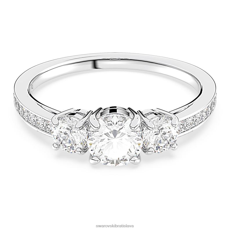 prilákať trilógiu prsteň okrúhly výbrus, biely, rhodiovaný B8ZNT977 Swarovski šperky