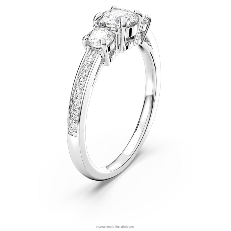 prilákať trilógiu prsteň okrúhly výbrus, biely, rhodiovaný B8ZNT977 Swarovski šperky