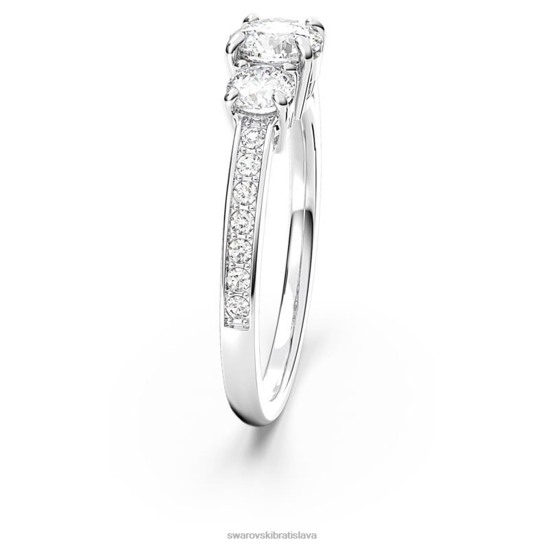 prilákať trilógiu prsteň okrúhly výbrus, biely, rhodiovaný B8ZNT977 Swarovski šperky