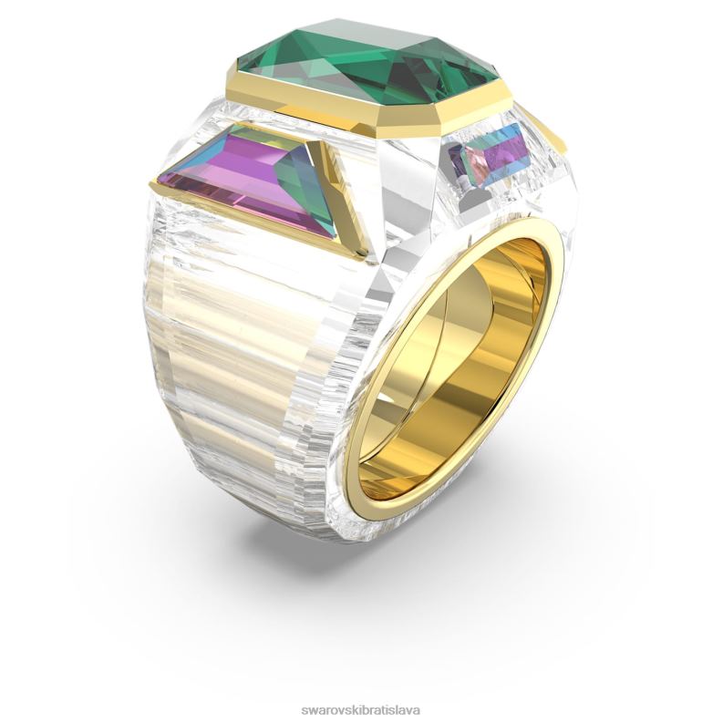 chrómový koktailový prsteň zelená, pozlátená B8ZNT1074 Swarovski šperky