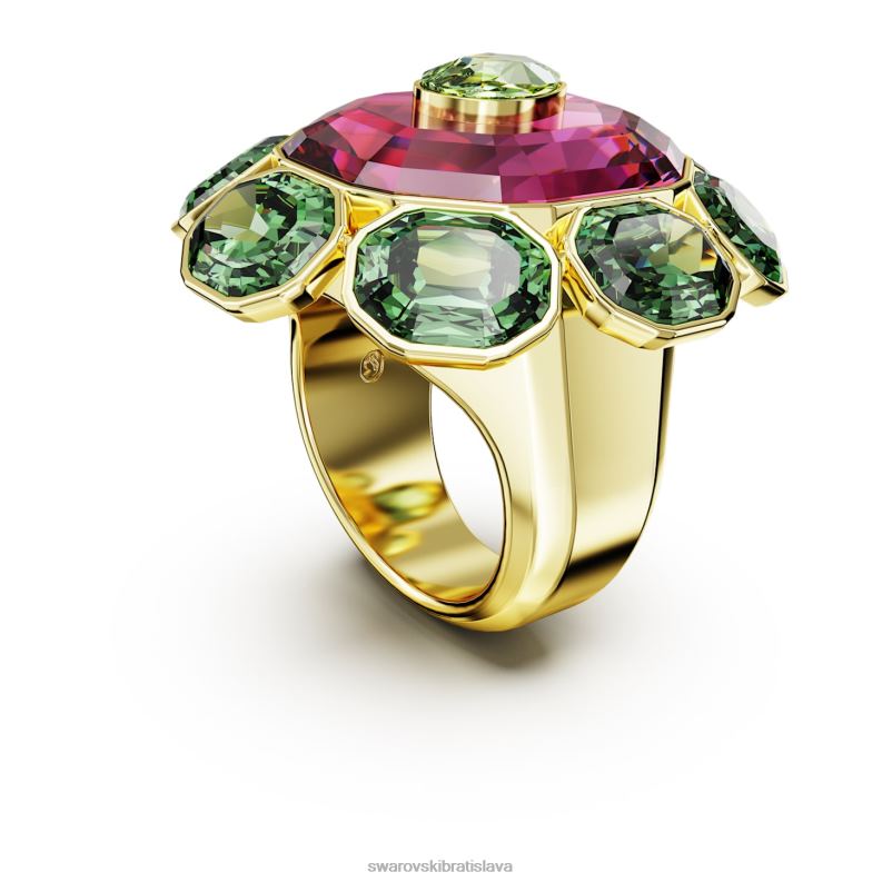 chrómový koktailový prsteň zmiešané strihy, viacfarebné, pozlátené B8ZNT1025 Swarovski šperky