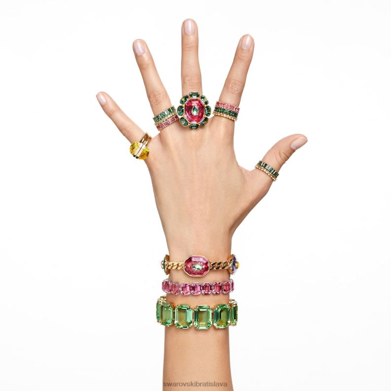chrómový koktailový prsteň zmiešané strihy, viacfarebné, pozlátené B8ZNT1025 Swarovski šperky