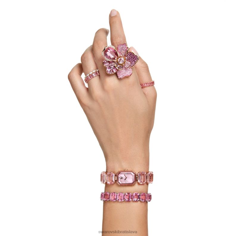 florere koktailový prsteň dlažba, kvetina, ružová, pozlátená B8ZNT1022 Swarovski šperky