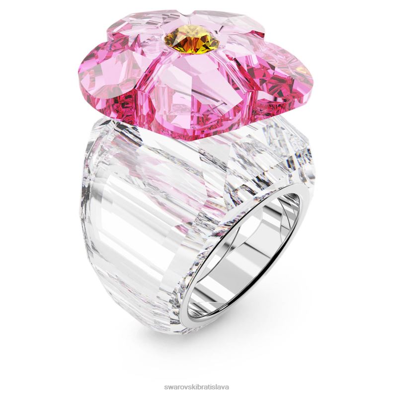 florere koktailový prsteň kvet, ružový, rhodiovaný B8ZNT1028 Swarovski šperky