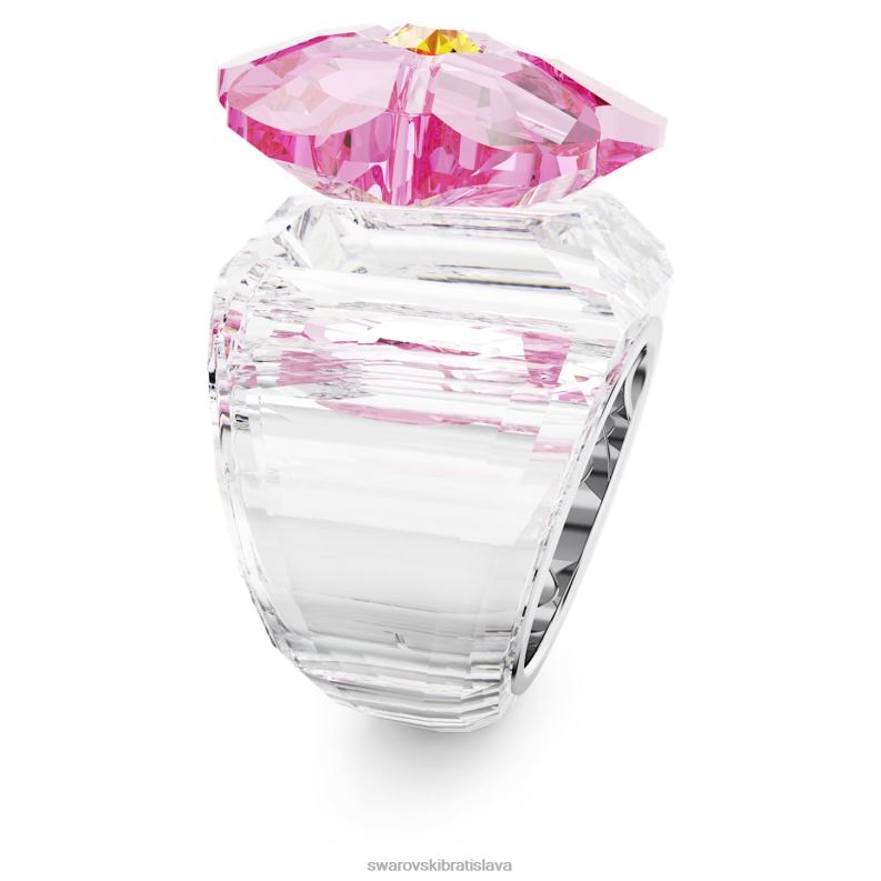 florere koktailový prsteň kvet, ružový, rhodiovaný B8ZNT1028 Swarovski šperky
