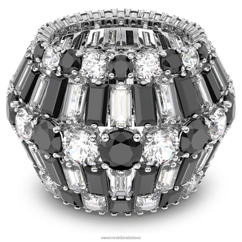 hyperbola koktailový prsteň zmiešané strihy, čierne, rhodiované B8ZNT1060 Swarovski šperky