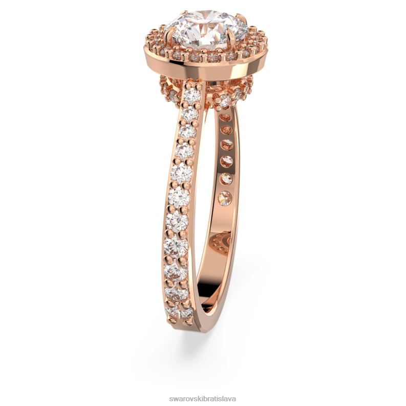 koktailový prsteň constella okrúhly výbrus, dlažba, biela, pozlátená ružovým zlatom B8ZNT986 Swarovski šperky