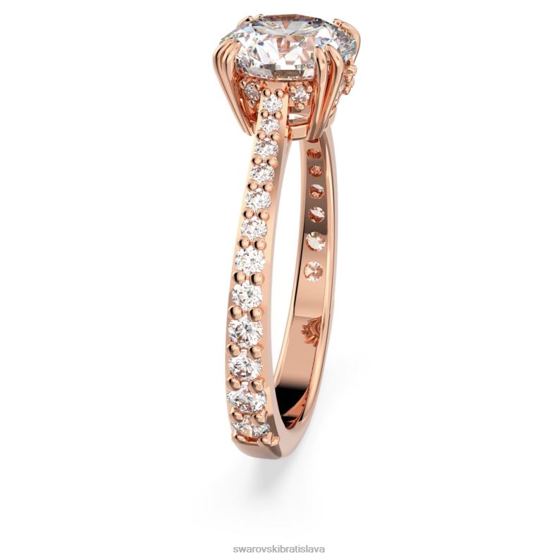 koktailový prsteň constella princess cut, dlažba, biela, pozlátená ružovým zlatom B8ZNT984 Swarovski šperky