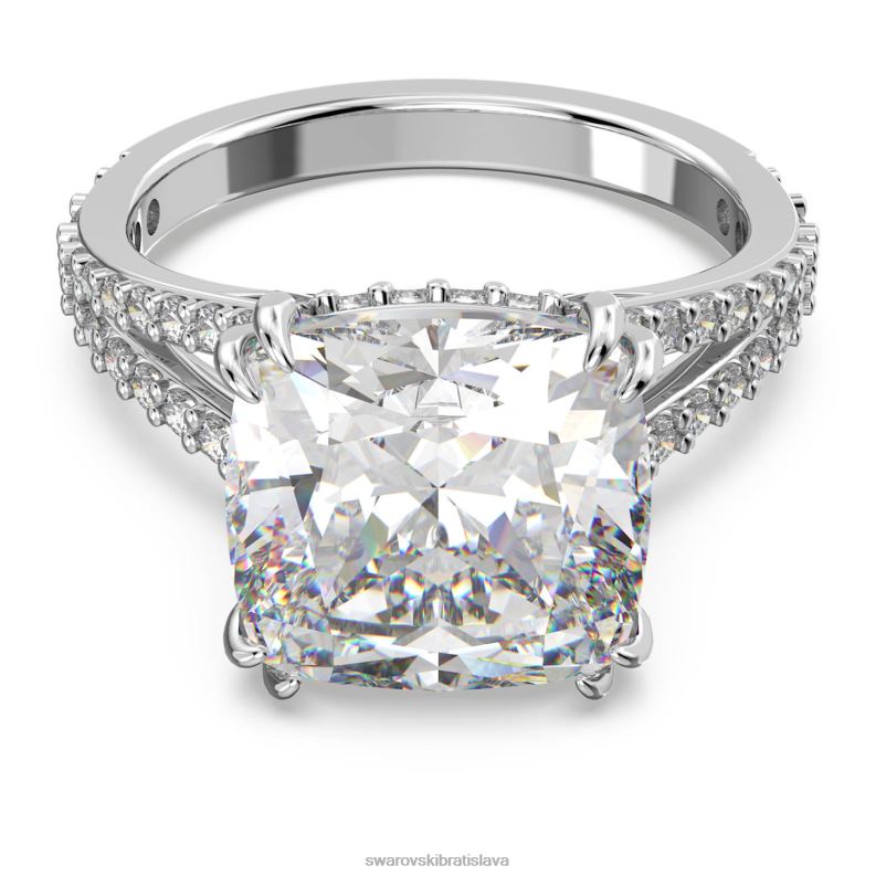 koktailový prsteň constella štvorcový rez, dlažba, biela, rhodiovaná B8ZNT1031 Swarovski šperky