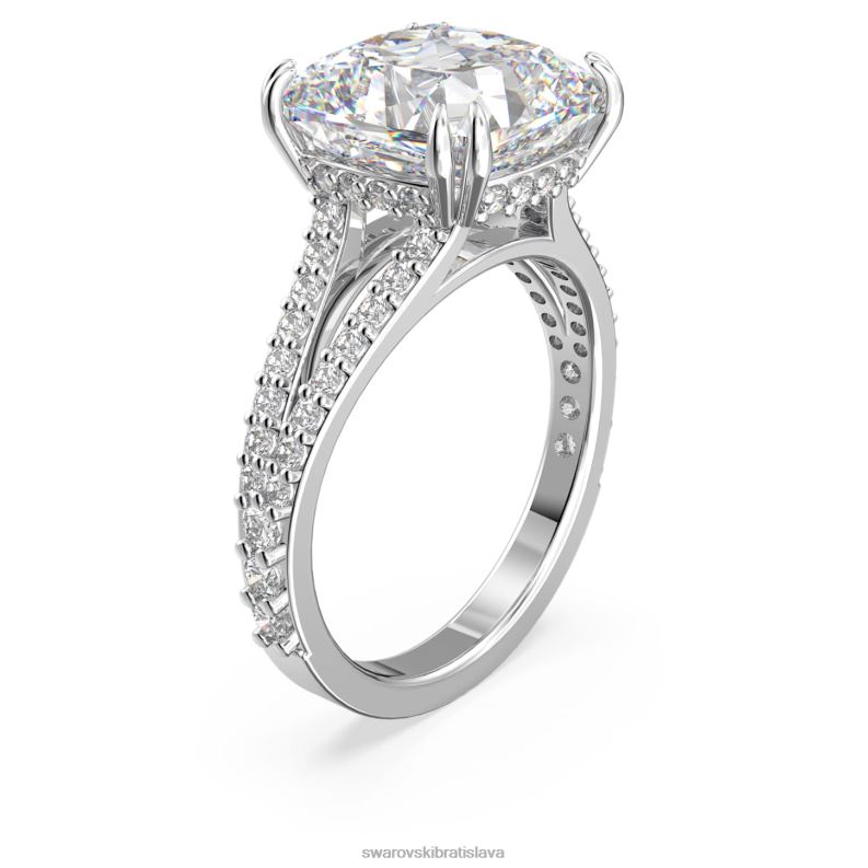 koktailový prsteň constella štvorcový rez, dlažba, biela, rhodiovaná B8ZNT1031 Swarovski šperky