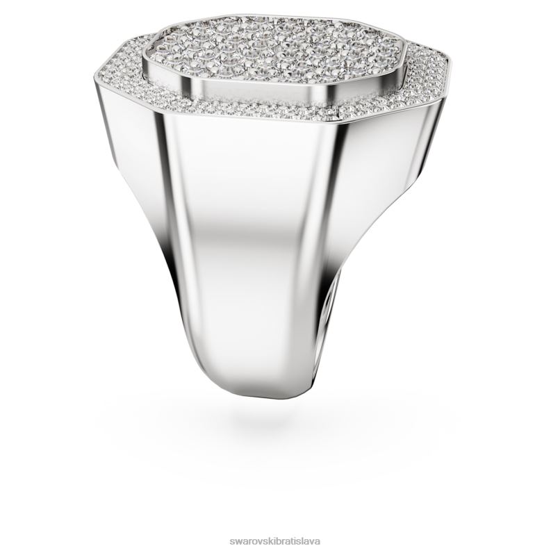 koktailový prsteň dextera tvar osemuholníka, biela, rhodiovaná B8ZNT1027 Swarovski šperky