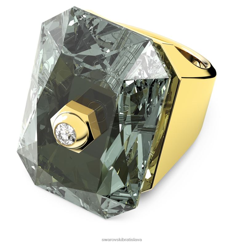 koktailový prsteň numina osemhranný výbrus, sivý, pozlátený B8ZNT1086 Swarovski šperky
