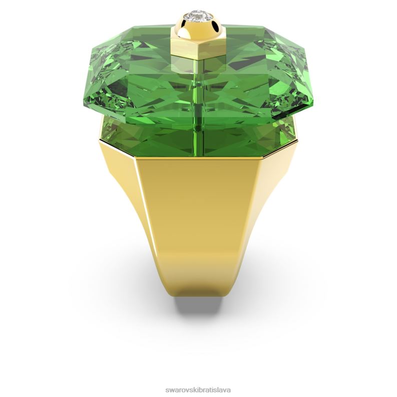 koktailový prsteň numina osemhranný výbrus, zelený, pozlátený B8ZNT1088 Swarovski šperky