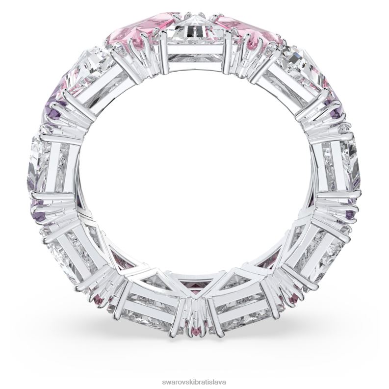 koktailový prsteň ortyx trojuholníkový strih, fialová, rhodiovaná B8ZNT1058 Swarovski šperky