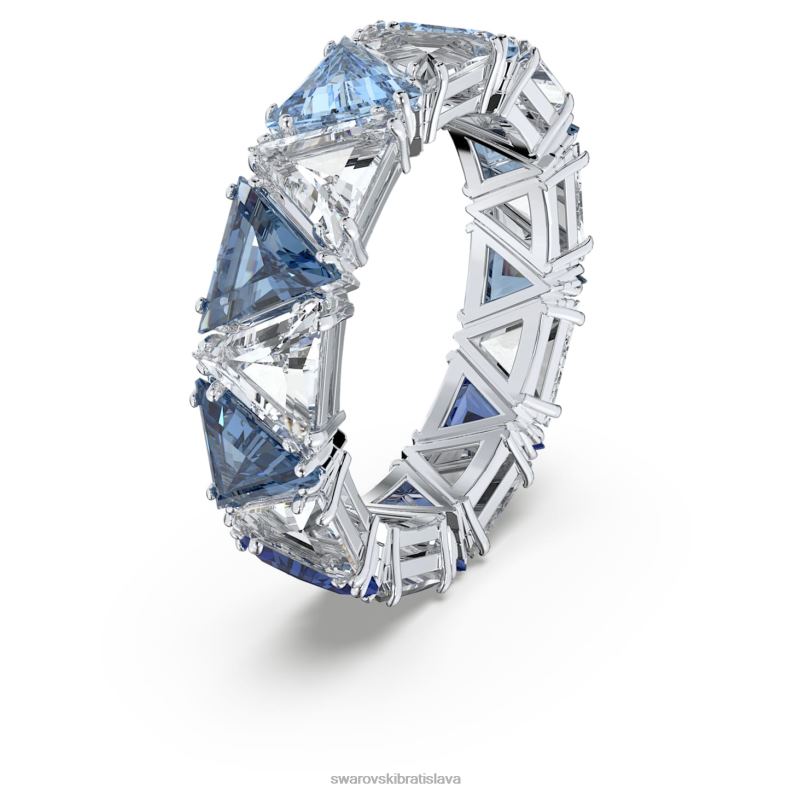 koktailový prsteň ortyx trojuholníkový strih, modrá, rhodiovaná B8ZNT1045 Swarovski šperky