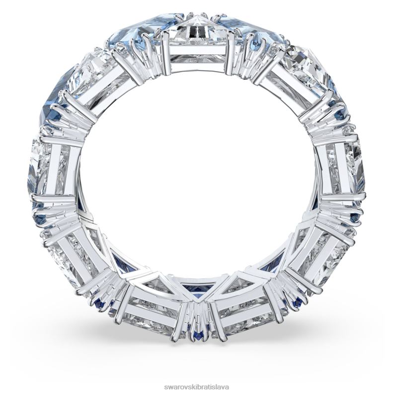 koktailový prsteň ortyx trojuholníkový strih, modrá, rhodiovaná B8ZNT1045 Swarovski šperky
