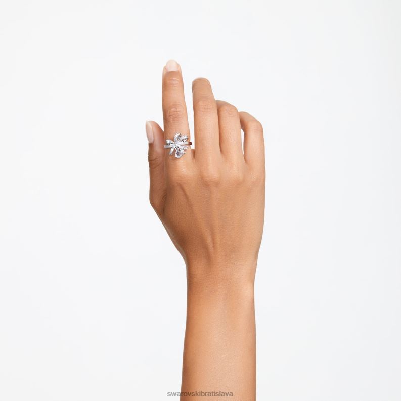 koktailový prsteň volta mašlička, biela, rhodiovaná B8ZNT1071 Swarovski šperky