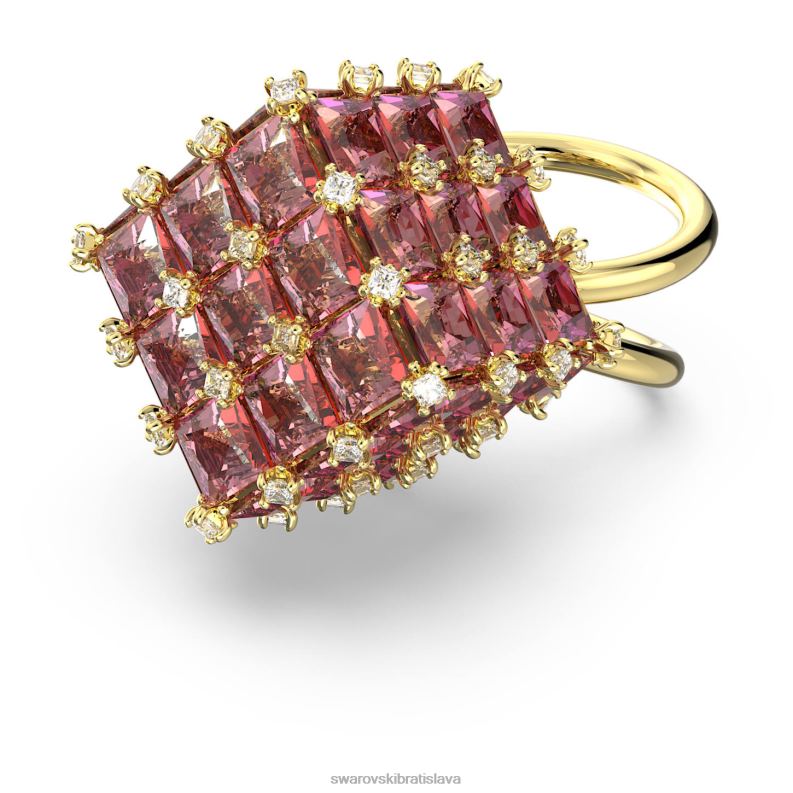 kokteilový prsteň curiosa hranatý rez, oranžová, pozlátená B8ZNT1061 Swarovski šperky