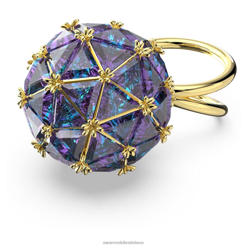 kokteilový prsteň curiosa trojuholníkový strih, modrá, pozlátená B8ZNT1054 Swarovski šperky
