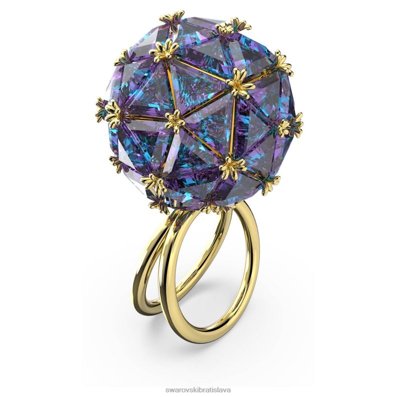 kokteilový prsteň curiosa trojuholníkový strih, modrá, pozlátená B8ZNT1054 Swarovski šperky