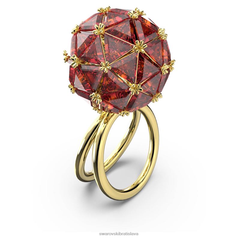 kokteilový prsteň curiosa trojuholníkový strih, okrúhly tvar, červený, pozlátený B8ZNT1075 Swarovski šperky