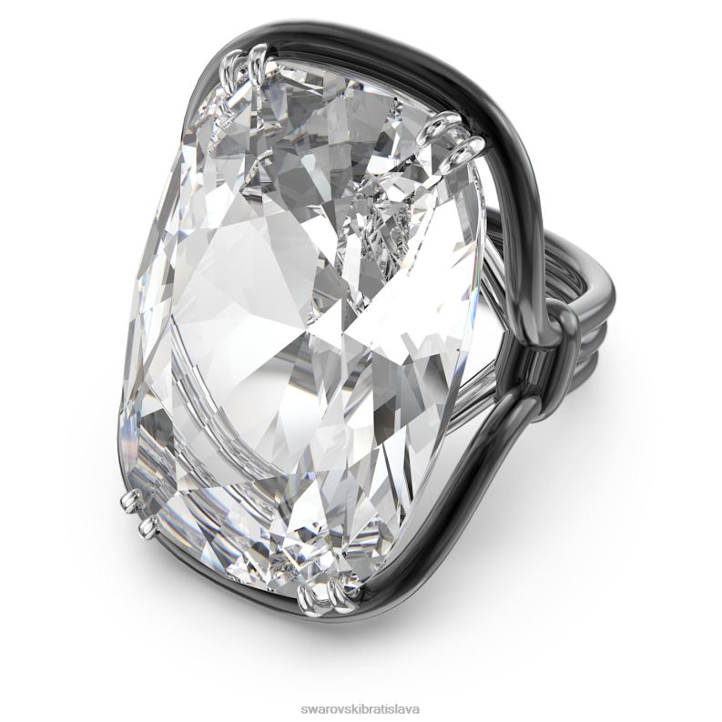kokteilový prsteň harmonia nadrozmerný kryštál, biely, povrchová úprava zmiešaný kov B8ZNT1043 Swarovski šperky