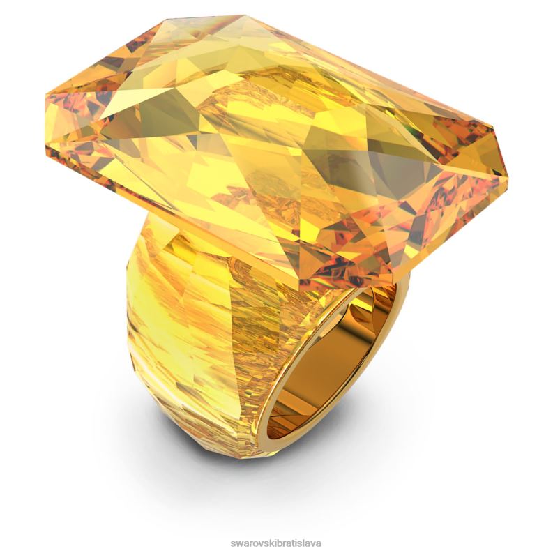 lucentný koktailový prsteň nadrozmerný krištáľ, osemhranný výbrus, žltý B8ZNT1079 Swarovski šperky