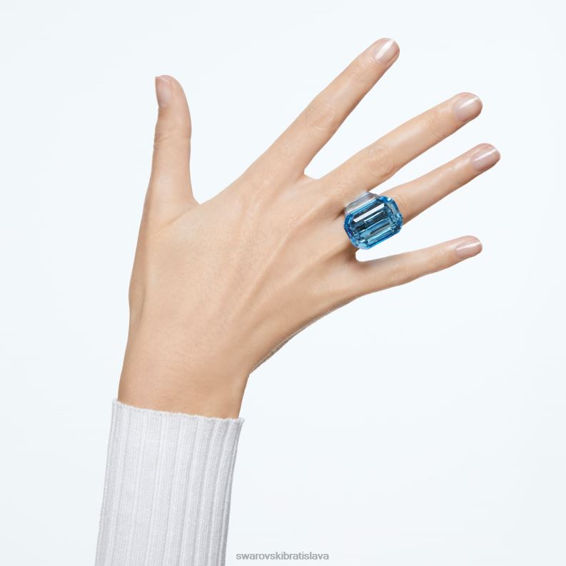 lucentný koktailový prsteň osemhranný strih, modrá B8ZNT1039 Swarovski šperky