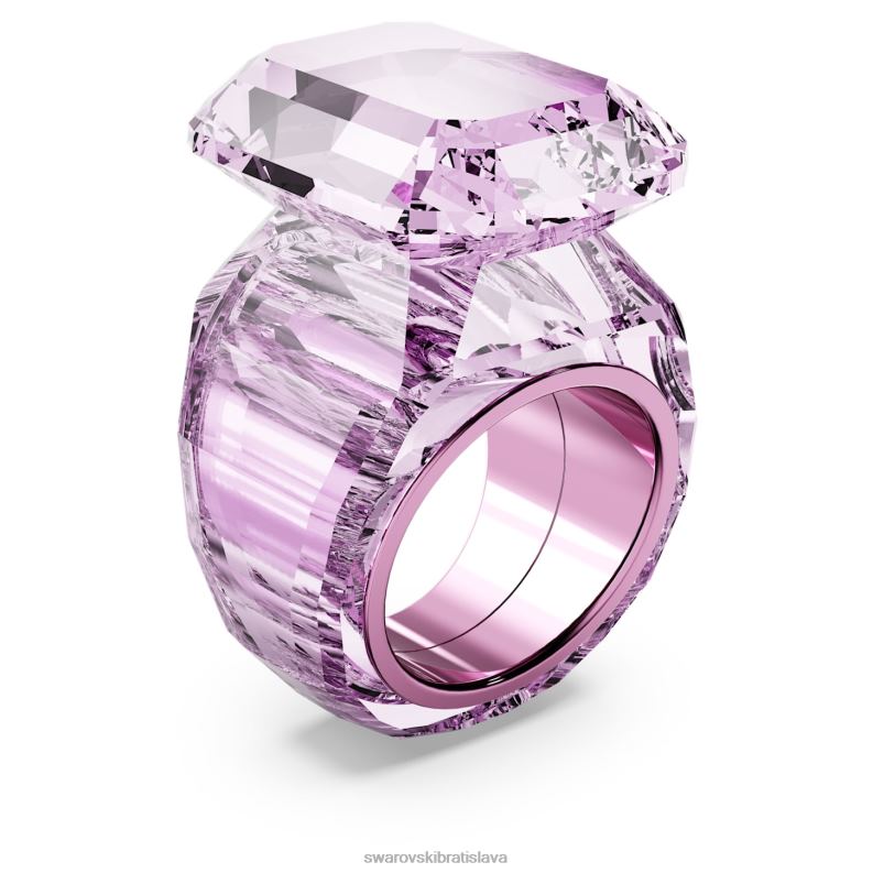 lucentný koktailový prsteň osemhranný strih, ružová B8ZNT1041 Swarovski šperky
