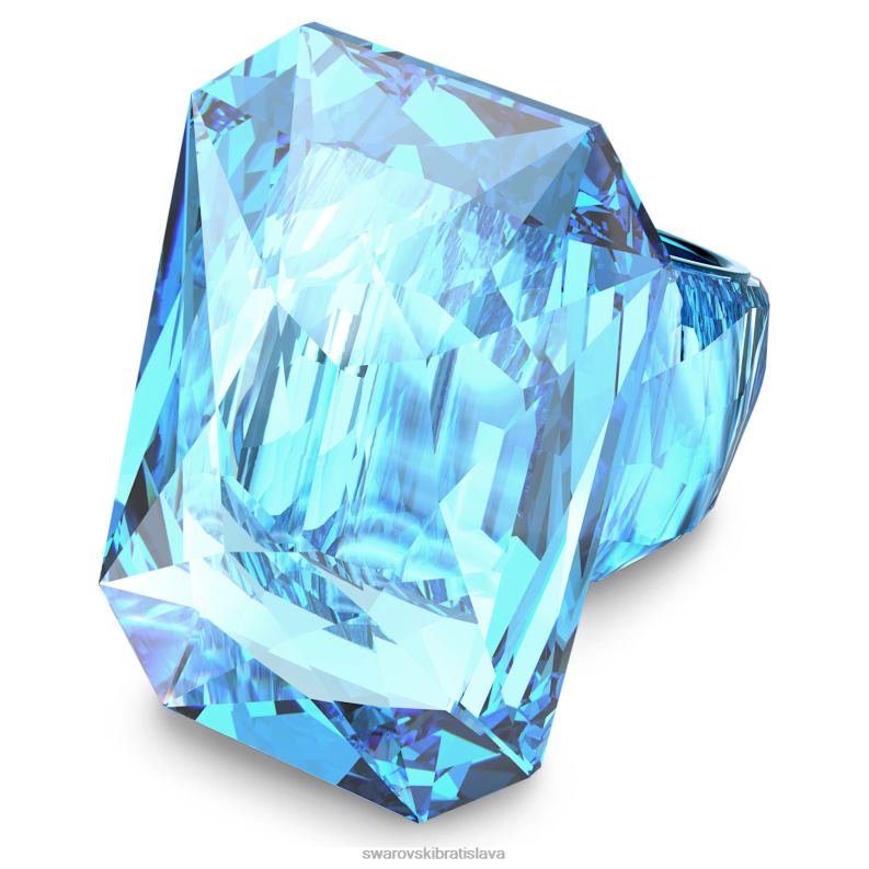 lucentný koktailový prsteň oversized krištáľ, osemhranný brus, modrý B8ZNT1078 Swarovski šperky