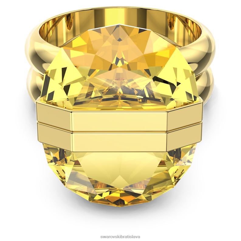 lucentný prsteň magnetické zatváranie, žlté, pozlátené B8ZNT1064 Swarovski šperky
