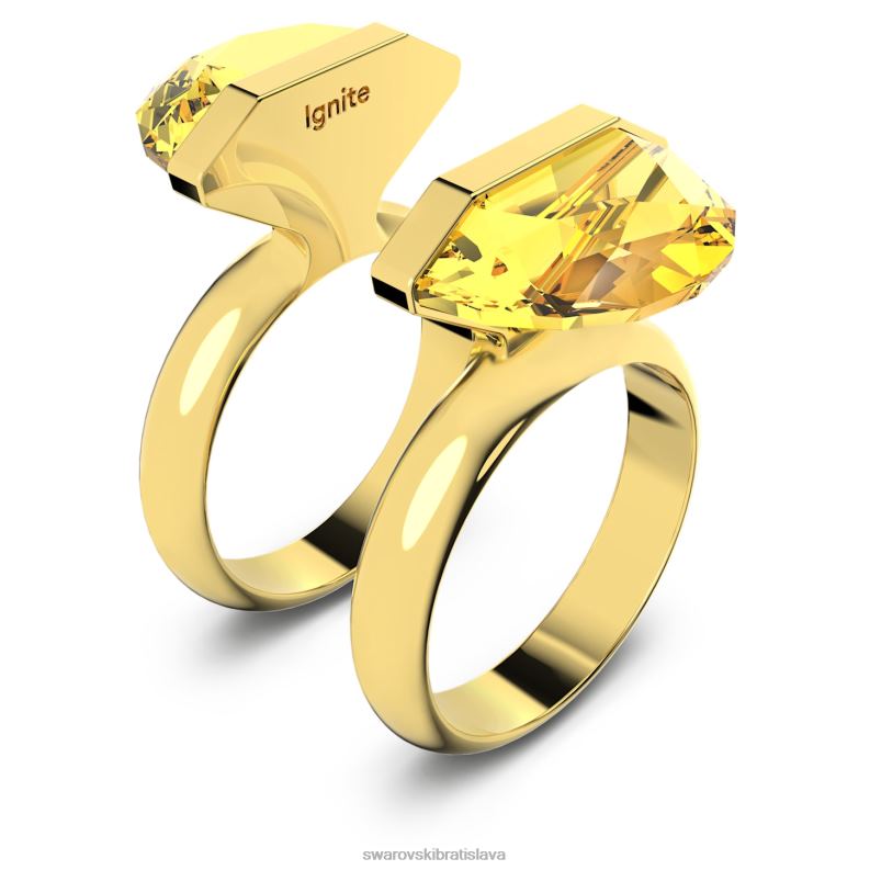 lucentný prsteň magnetické zatváranie, žlté, pozlátené B8ZNT1064 Swarovski šperky