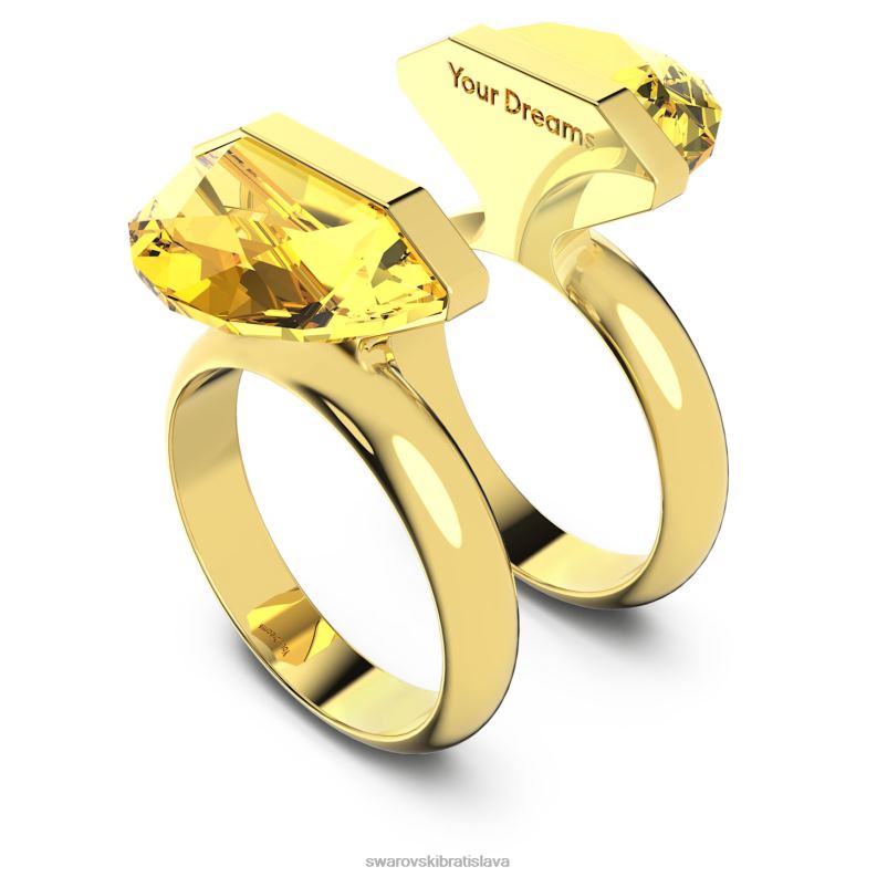 lucentný prsteň magnetické zatváranie, žlté, pozlátené B8ZNT1064 Swarovski šperky