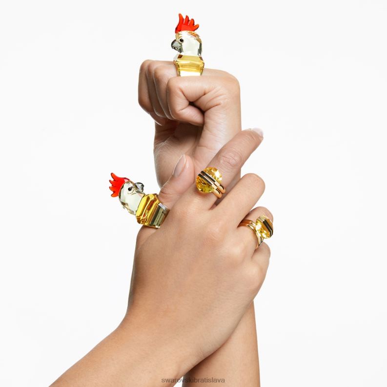 lucentný prsteň magnetické zatváranie, žlté, pozlátené B8ZNT1064 Swarovski šperky