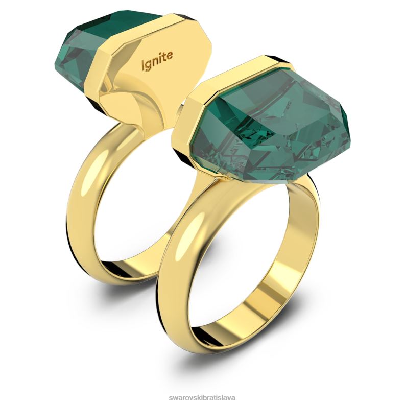 lucentný prsteň magnetické zatváranie, zelené, pozlátené B8ZNT1038 Swarovski šperky