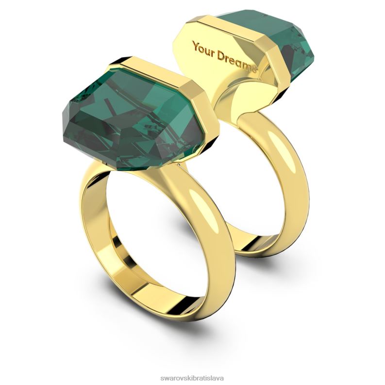 lucentný prsteň magnetické zatváranie, zelené, pozlátené B8ZNT1038 Swarovski šperky