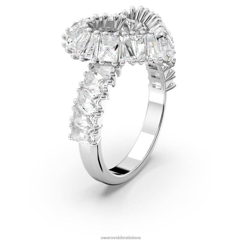 matrix koktejlový prsteň zmiešané rezy, srdce, biele, rhodiované B8ZNT1095 Swarovski šperky
